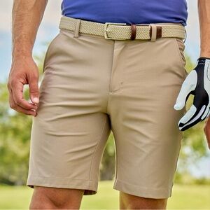 Greg Norman Men's Khaki Golf Shorts Size 34 Casual Chino Beige